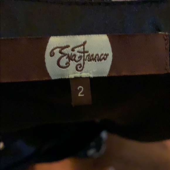 Eva Franco Black and Tan Jacquard Fit &Flare Dress - Picture 6 of 7